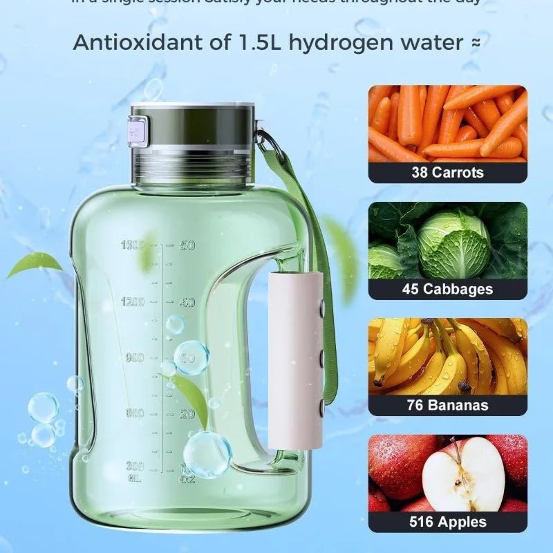 1.5L Hydrogen Water Bottle, Portable Rich Molecular Generator - BIT OF TOUCH