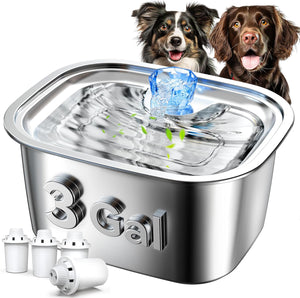 3Gallon Stainless Steel Dog Water Fountain for Large Dogs - BIT OF TOUCH