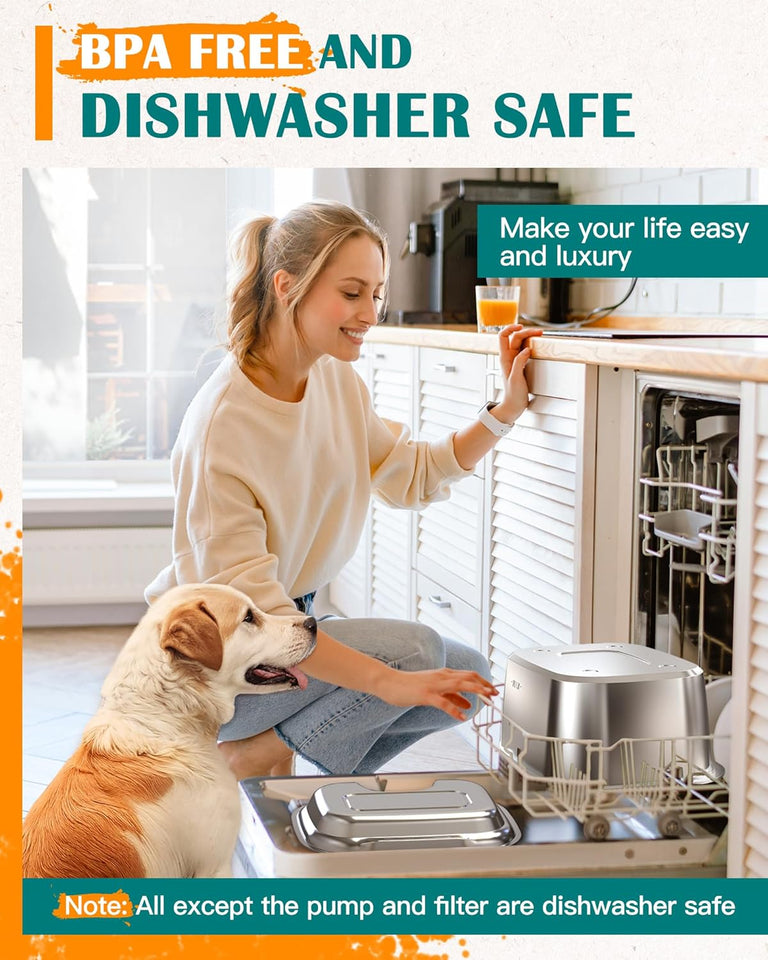 3Gallon Stainless Steel Dog Water Fountain for Large Dogs - BIT OF TOUCH