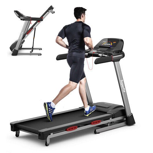 4.75 HP Folding Treadmill with Auto Incline and 20 Preset Programs - Black - BIT OF TOUCH