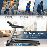 4.75 HP Folding Treadmill with Auto Incline and 20 Preset Programs - Black - BIT OF TOUCH