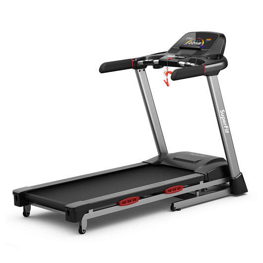 4.75 HP Folding Treadmill with Auto Incline and 20 Preset Programs - Black - BIT OF TOUCH