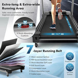 4.75 HP Folding Treadmill with Auto Incline and 20 Preset Programs - Black - BIT OF TOUCH