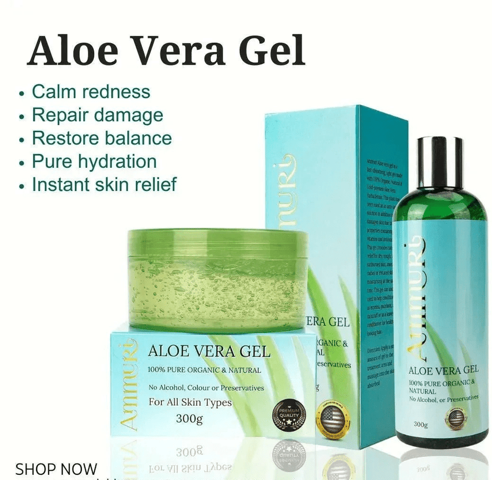 Ammuri Organic Aloe Vera Gel Set – Pure Soothing Gel for Face, Hair & Body - BIT OF TOUCH