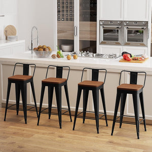 Modern Stackable Metal Bar Stools Set of Four - BIT OF TOUCH
