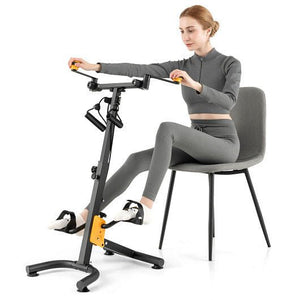Pedal Exerciser with Adjustable Handgrip for Seniors - Yellow - BIT OF TOUCH