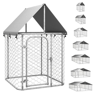 vidaXL Outdoor Dog Kennel Dog Pen Pet Crate Kennel Playpen House with Roof - BIT OF TOUCH