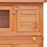 vidaXL Rabbit Hutch Bunny Cage Pet House for Small Animals Solid Pine Wood - BIT OF TOUCH