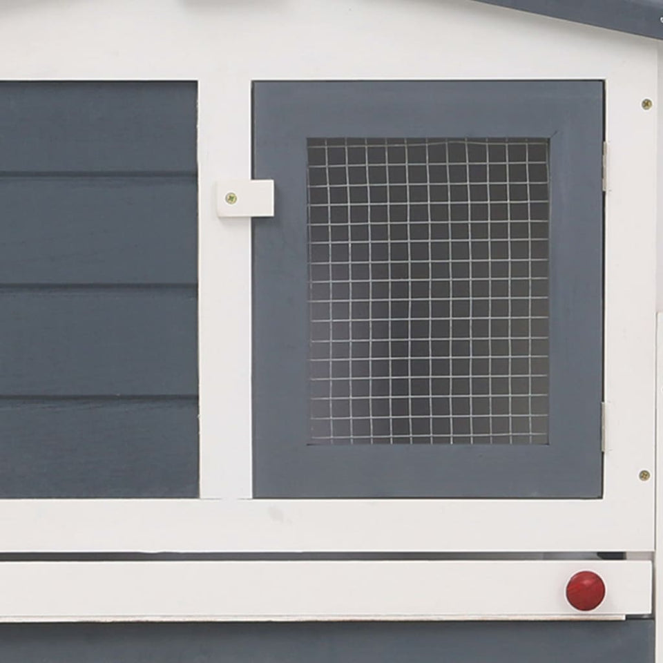 vidaXL Rabbit Hutch Bunny Cage with Pull Out Tray and Ramp Solid Pine Wood - BIT OF TOUCH