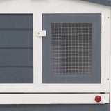 vidaXL Rabbit Hutch Bunny Cage with Pull Out Tray and Ramp Solid Pine Wood - BIT OF TOUCH