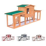 vidaXL Rabbit Hutch Bunny Cage with Pull Out Tray and Ramp Solid Pine Wood - BIT OF TOUCH